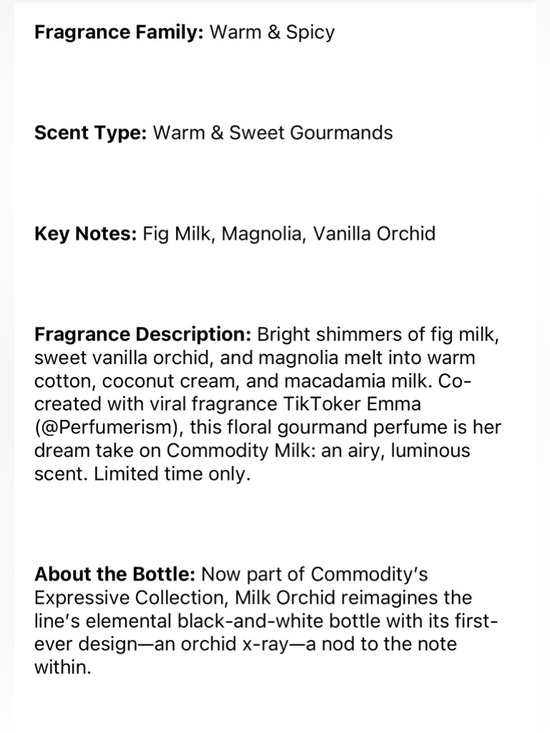 COMMODITY Milk Orchid Expressive Eau de Parfum Travel Spray - Picture 6 of 10